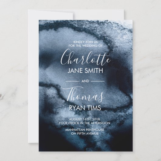 Faire-part de mariage d'aquarelle (Devant)