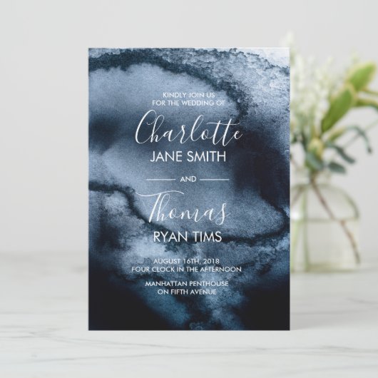 Faire-part de mariage d'aquarelle (Debout devant)