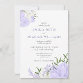 Faire-part de mariage d'aquarelle à périwinkle bot (Devant)