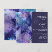 Faire-part de mariage d'aquarelle Abstrait (Devant / Derrière)