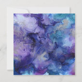 Faire-part de mariage d'aquarelle Abstrait (Dos)