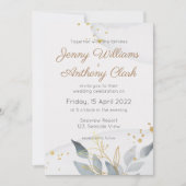 Faire-part de mariage d'aquarelle Abstraite minima (Devant)