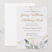 Faire-part de mariage d'aquarelle Abstraite minima (Devant / Derrière)