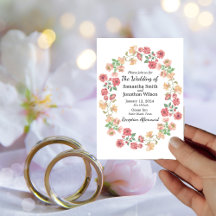 Faire-part de mariage d'aquarelle blanche Boho