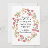 Faire-part de mariage d'aquarelle blanche Boho (Devant)