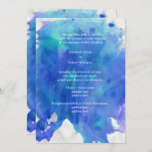 Faire-part de mariage d'aquarelle bleu (Devant / Derrière)