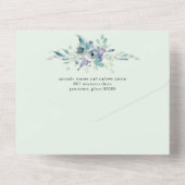 Faire-part de mariage d'aquarelle bleu (Verso)