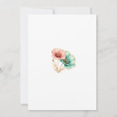 Faire-part de mariage d'aquarelle bleu et rose (Dos)