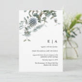 Faire-part de mariage d'aquarelle bleu foncé (Debout devant)