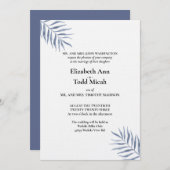 Faire-part de mariage d'aquarelle bleu tropical (Devant / Derrière)