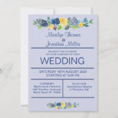 Faire-part de mariage d'aquarelle bleue (Devant)