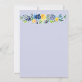 Faire-part de mariage d'aquarelle bleue (Dos)