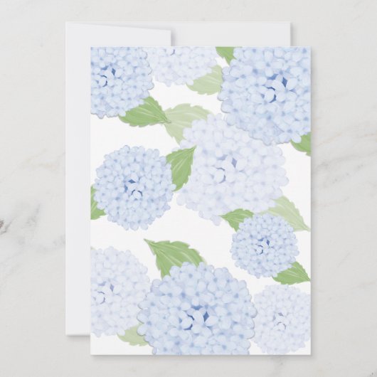 Faire-part de mariage d'aquarelle Blue Hydrangea (Dos)