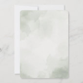 Faire-part de mariage d'aquarelle botanique verte  (Dos)