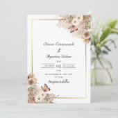 Faire-part de mariage d'aquarelle Brown (Debout devant)