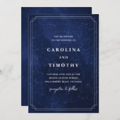 Faire-part de mariage d'aquarelle céleste du ciel (Devant / Derrière)