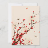 Faire-part de mariage d'aquarelle Cherry Blossoms (Dos)