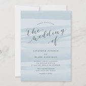 Faire-part de mariage d'aquarelle Chiffon | Ciel (Devant)