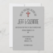 Faire-part de mariage d'aquarelle chrétienne moder (Devant)