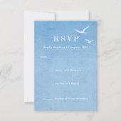 Faire-part de mariage d'aquarelle ciel bleu clair (Devant)