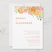 Faire-part de mariage d'aquarelle Citrus (Devant)