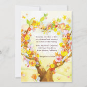 Faire-part de mariage d'aquarelle d'arbre de coeur (Dos)