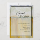 Faire-part de mariage d'aquarelle d'art Abstrait u (Devant)