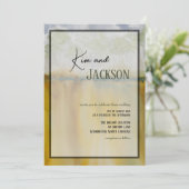 Faire-part de mariage d'aquarelle d'art Abstrait u (Debout devant)