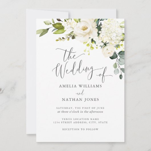 Faire-part de mariage d'aquarelle de champagne bot (Devant)