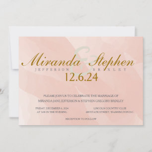 Faire-part de mariage d'aquarelle de corail