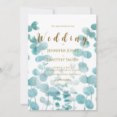 faire-part de mariage d'aquarelle de feuille d'euc (Devant)