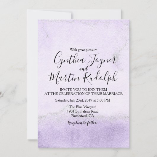 Faire-part de mariage d'aquarelle de la Parties sc (Devant)