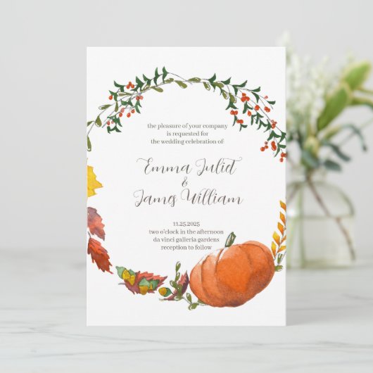 Faire-part de mariage d'aquarelle de l'action de g (Debout devant)