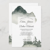 Faire-part de mariage d'aquarelle de montagne rust (Devant / Derrière)