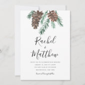 Faire-part de mariage d'aquarelle de Pinecone d'hi (Devant)