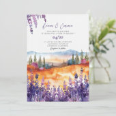 Faire-part de mariage d'aquarelle de Provence (Debout devant)