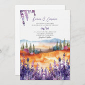 Faire-part de mariage d'aquarelle de Provence (Devant / Derrière)