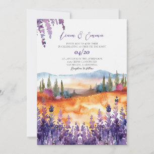 Faire-part de mariage d'aquarelle de Provence