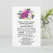 Faire-part de mariage d'aquarelle de prune florale (Debout devant)