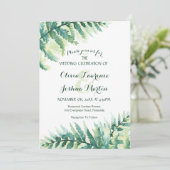 Faire-part de mariage d'aquarelle de verdure (Debout devant)