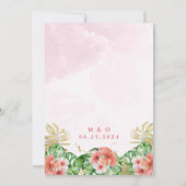 Faire-part de mariage d'aquarelle d'or floral trop (Dos)