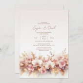 Faire-part de mariage d'aquarelle d'orchidées (Devant / Derrière)