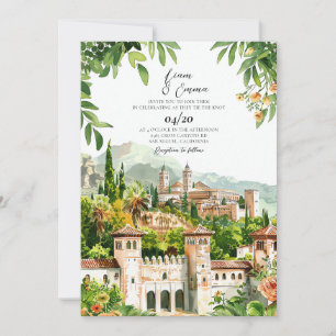 Faire-part de mariage d'aquarelle du château d'Esp