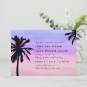 Faire-part de mariage d'aquarelle du coucher de so (Debout devant)