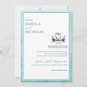 Faire-part de mariage d'aquarelle du lac Swan turq (Devant)