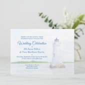 Faire-part de mariage d'aquarelle du phare de Cock (Debout devant)