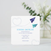 Faire-part de mariage d'aquarelle du plan papier (Debout devant)