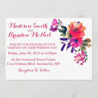 Faire-part de mariage d'aquarelle dynamique