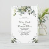 Faire-part de mariage d'aquarelle Eucalyptus (Debout devant)