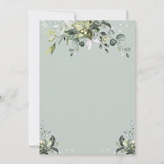 Faire-part de mariage d'aquarelle Eucalyptus (Dos)